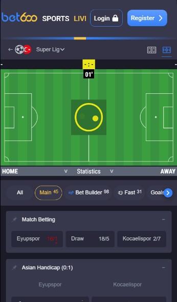 Bet600 Sports UK Live betting
