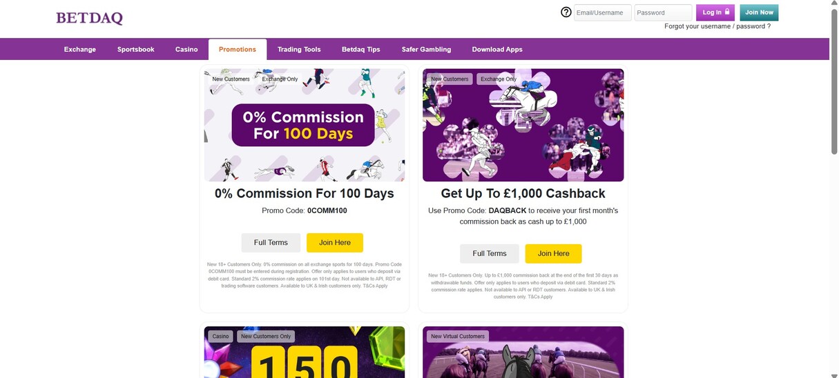 Betdaq Promotions Sports United Kingdom