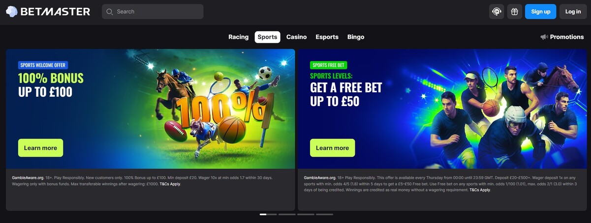 Betmaster Sportsbook UK Promotions pc