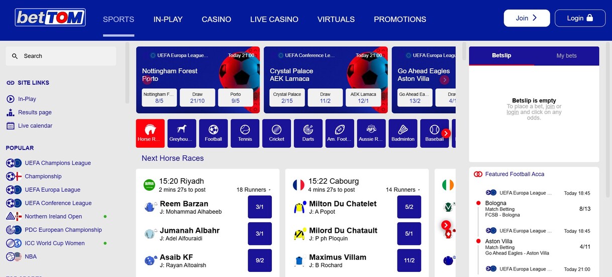 Bettom Homepage Sportsbetting United Kingdom
