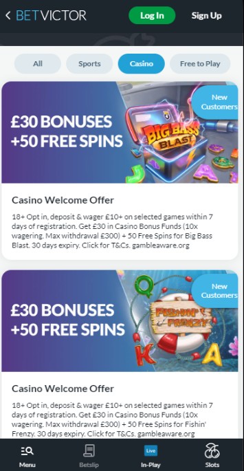 Betvictor Casino Bonuses Updated