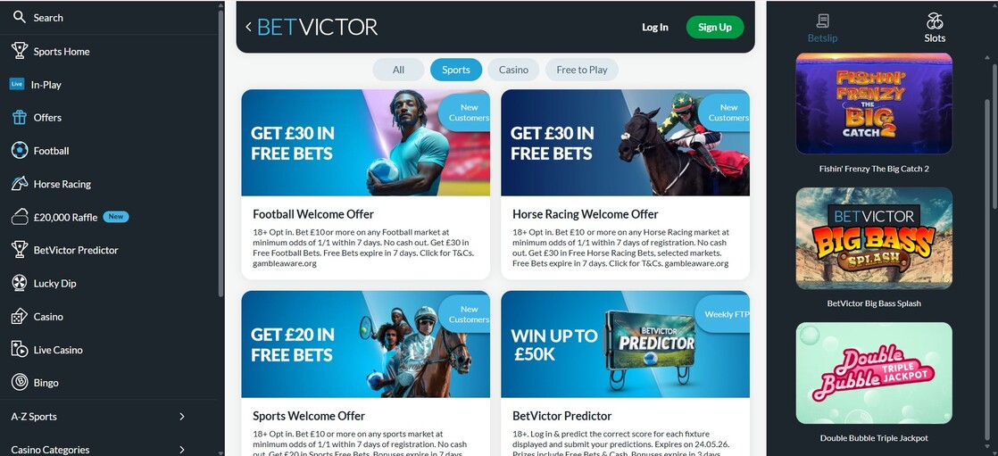 Betvictor Offers UK pc