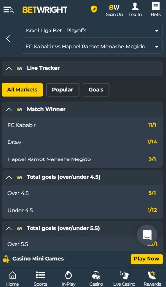 Betwright UK Sports Live betting