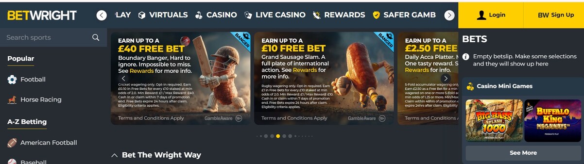Betwright UK Sports Promotions pc