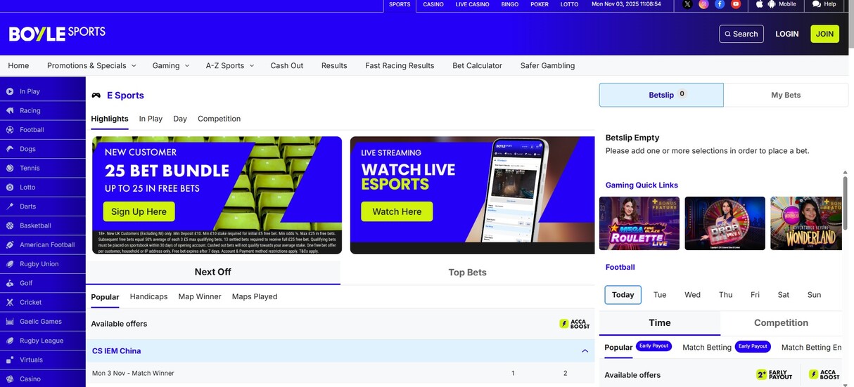 Boylesports UK Esports