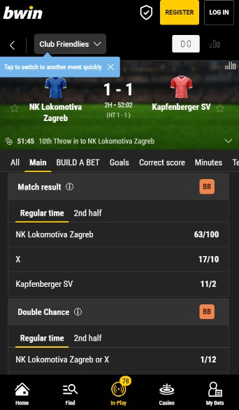 Bwin Sportsbook UK Live betting