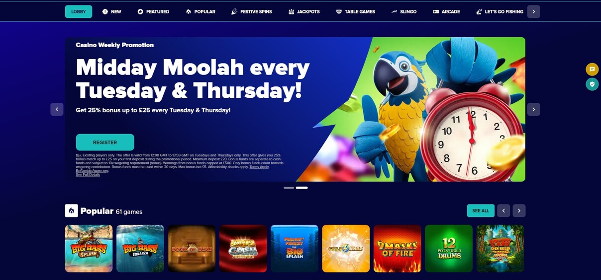 Casino Karamba UK Homepage pc