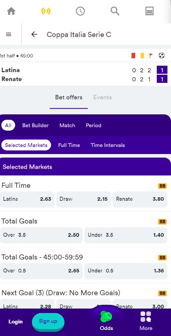 Casumo Sports UK Live betting