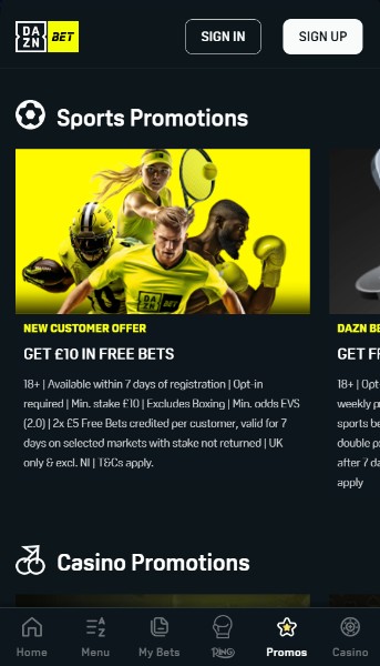 DAZN Bet Sports UK Promotions
