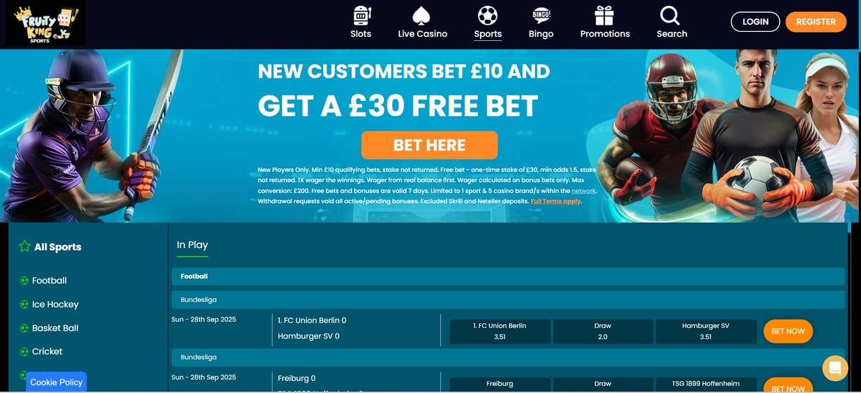Fruity King Sports UK Homepage