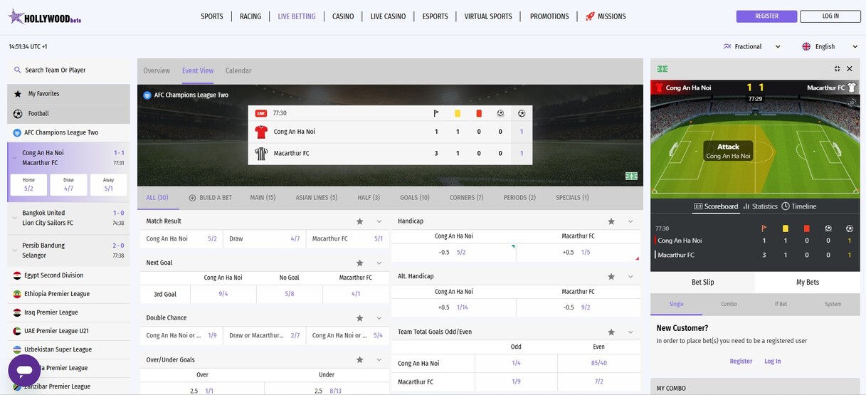 Hollywood Bets Inplay Sportsbetting pc