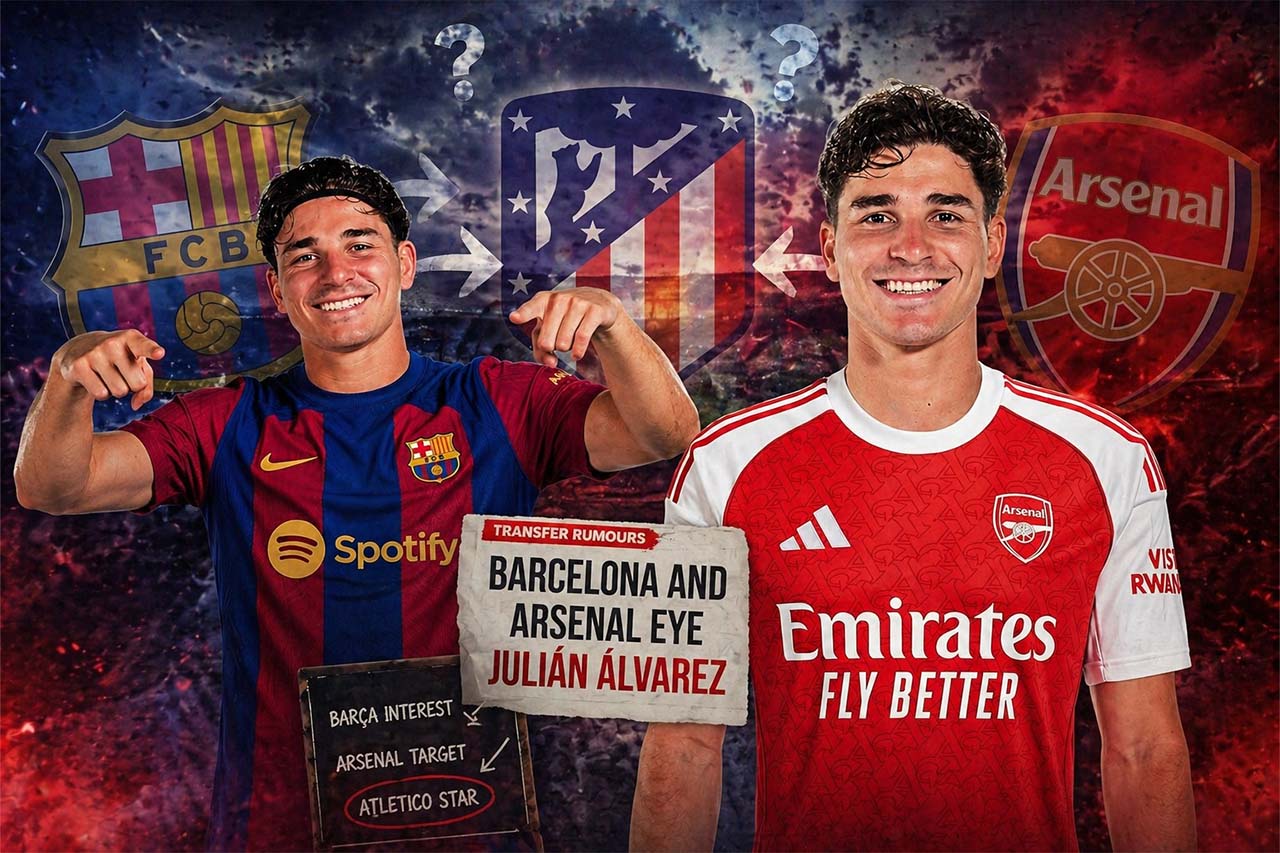 Julian Alvarez transfer rumors Barcelona Arsenal