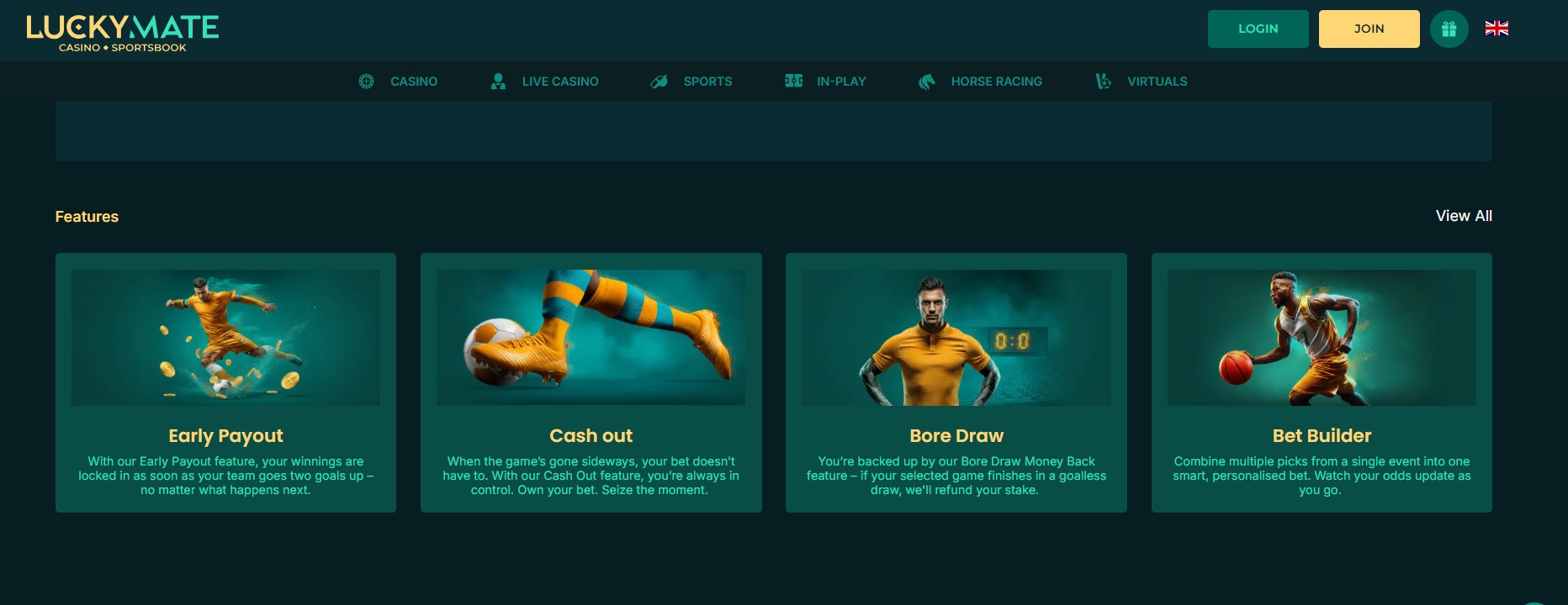 LuckyMate Sportsbook UK Features