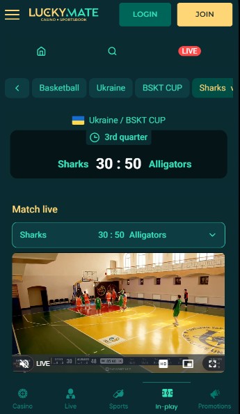 LuckyMate Sportsbook UK Live betting mobile version