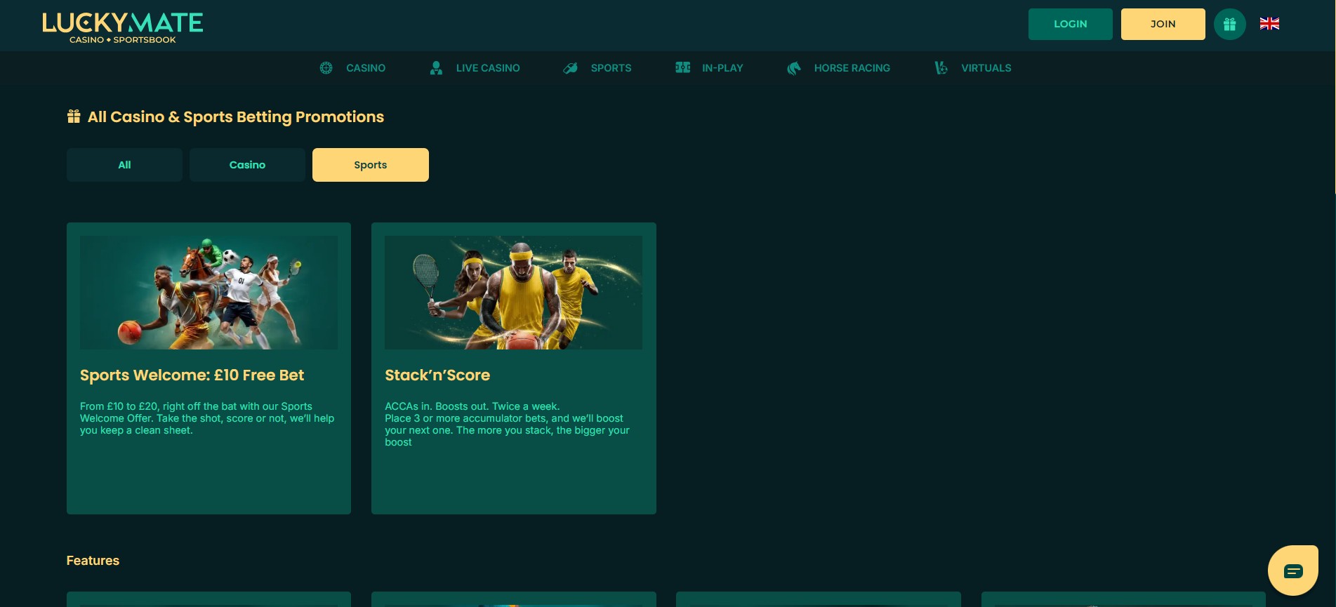 LuckyMate Sportsbook UK Promotions