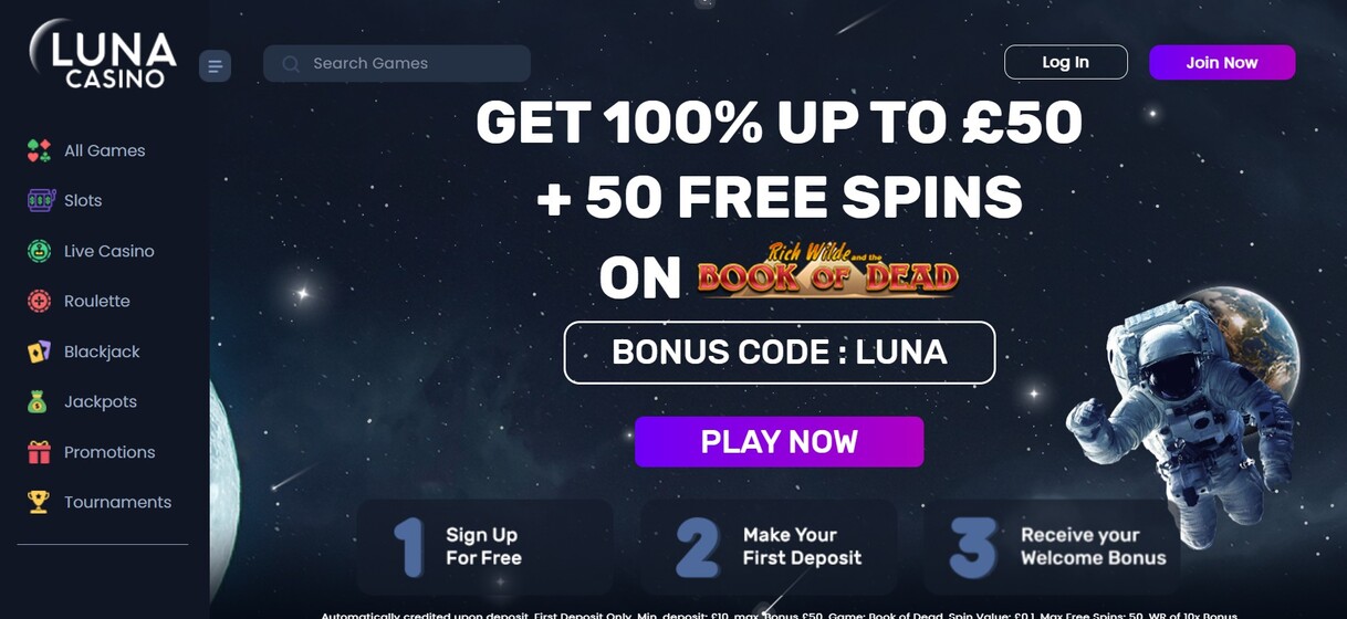 Luna Casino UK Homepage Casino pc