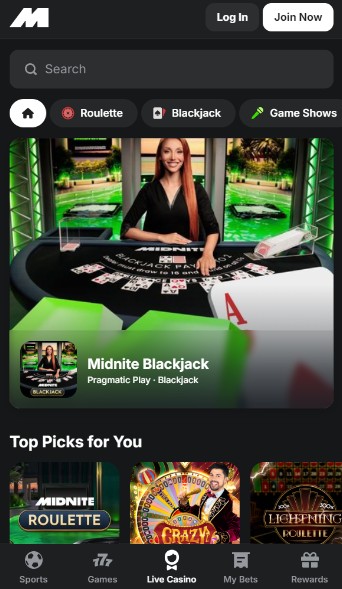 Midnite Live Casino UK