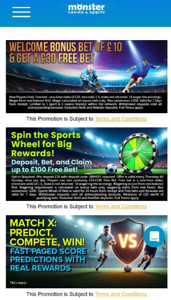 Monster Casino Uk Sports Promotions