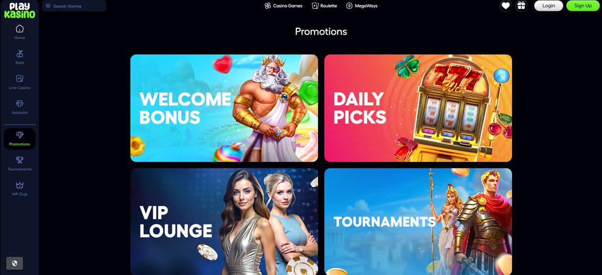 Playkasino Casino Promotions UK pc