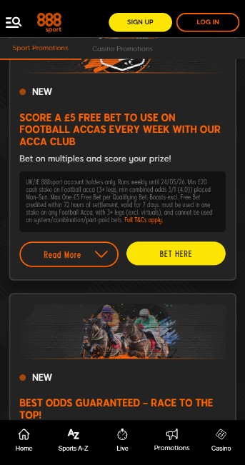 Promotions 888sport Sportsbook UK