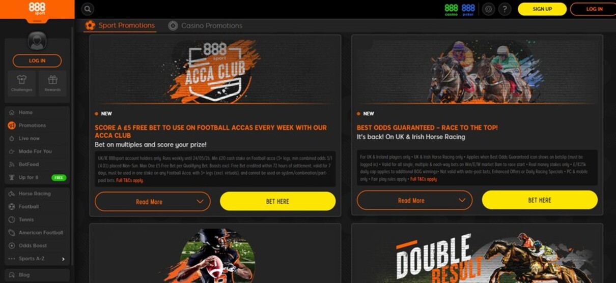 Promotions 888sport Sportsbook UK pc