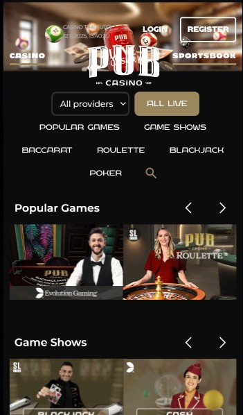 Pub Casino Homepage UK