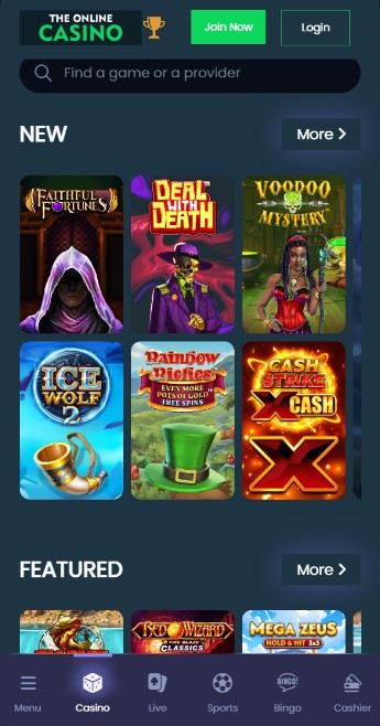 TheOnlineCasino UK Homepage Casino