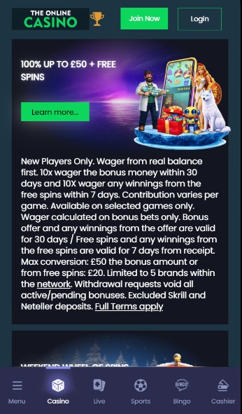 TheonlineCasino UK Promotions Casino