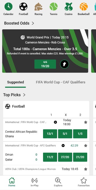 Unibet Homepage UK Sports