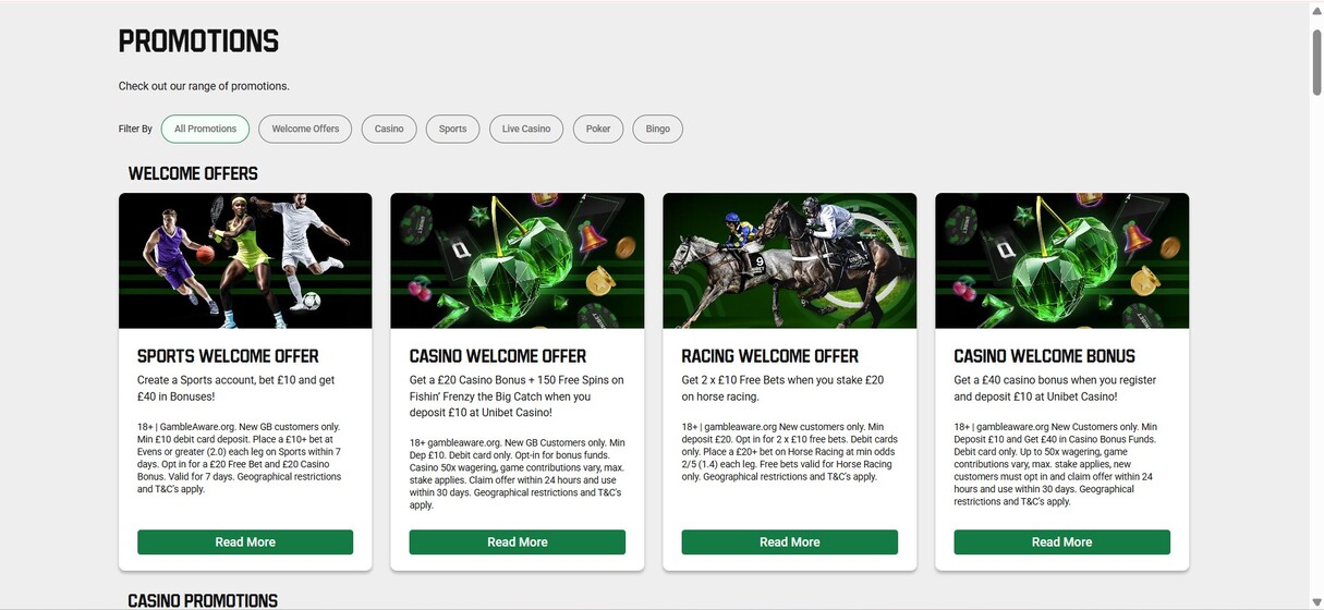 Unibet Promotions UK Sports