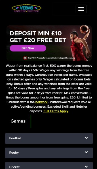 Vegas Casino Mobile Homepage uk mobile