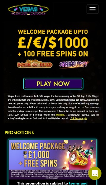 Vegas Casino Mobile Promotions uk mobile