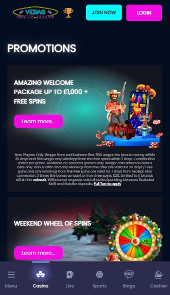 Welcome Bonus Vegas Mobile Casino UK mobile